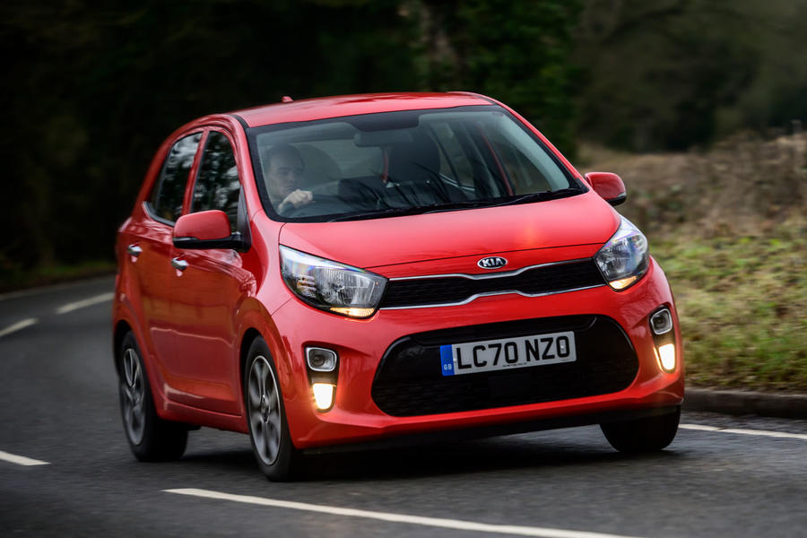 Red 2021 Kia Picanto front cornering