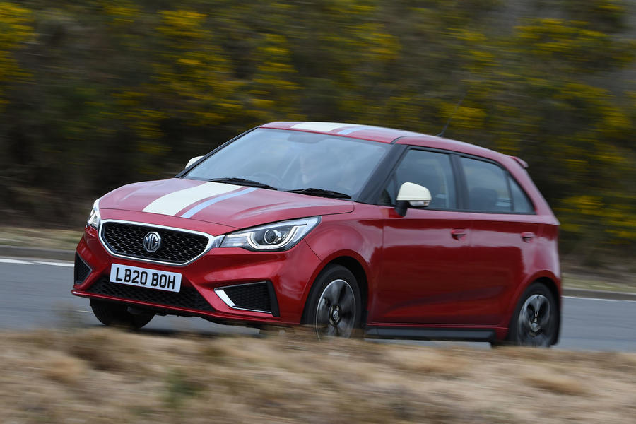 Red 2020 MG3 front quarter tracking